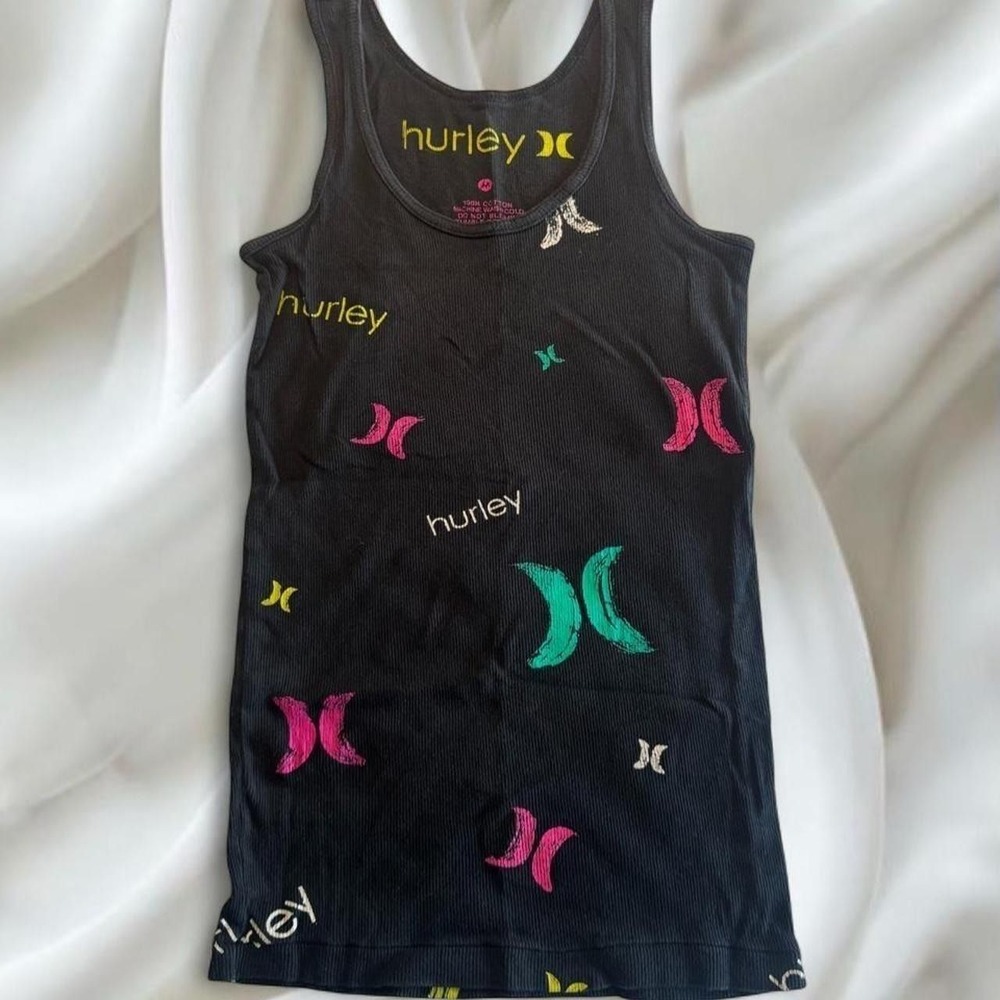 Y2K vintage Hurley multicolored logo tank top grunge‎ goth